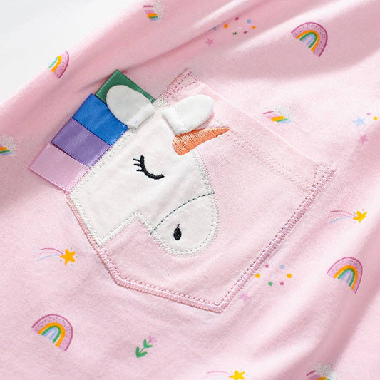 Unicorn Short Sleeve Dress for Girls