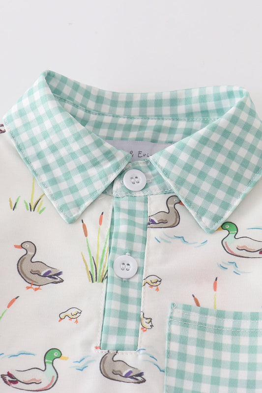 Sage duck boy shorts set