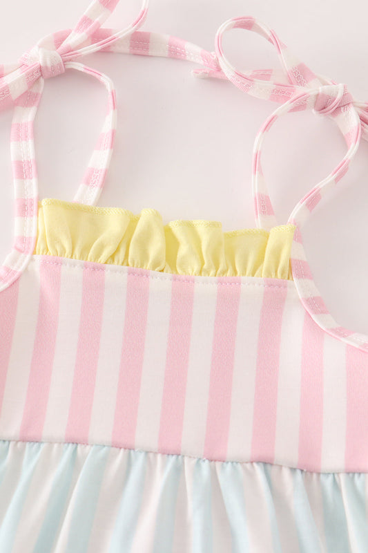 Multicolored stripe girl bubble