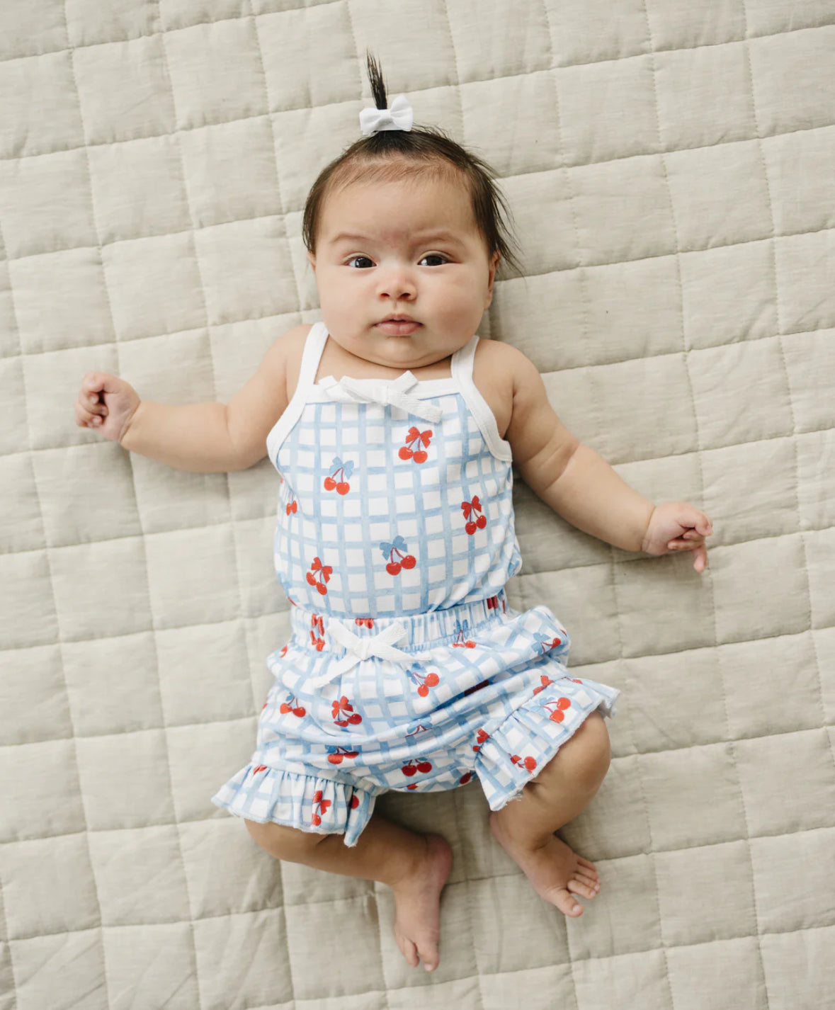 Short set gingham cherry