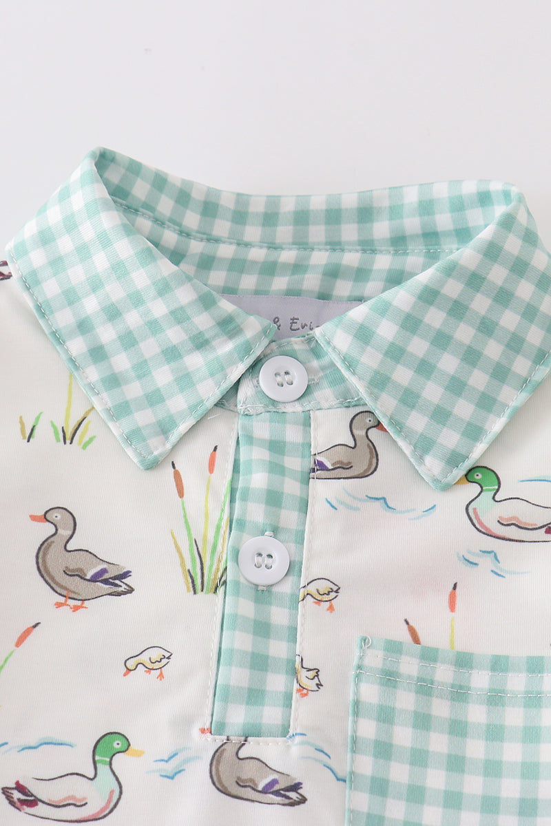 Sage duck boy shorts set