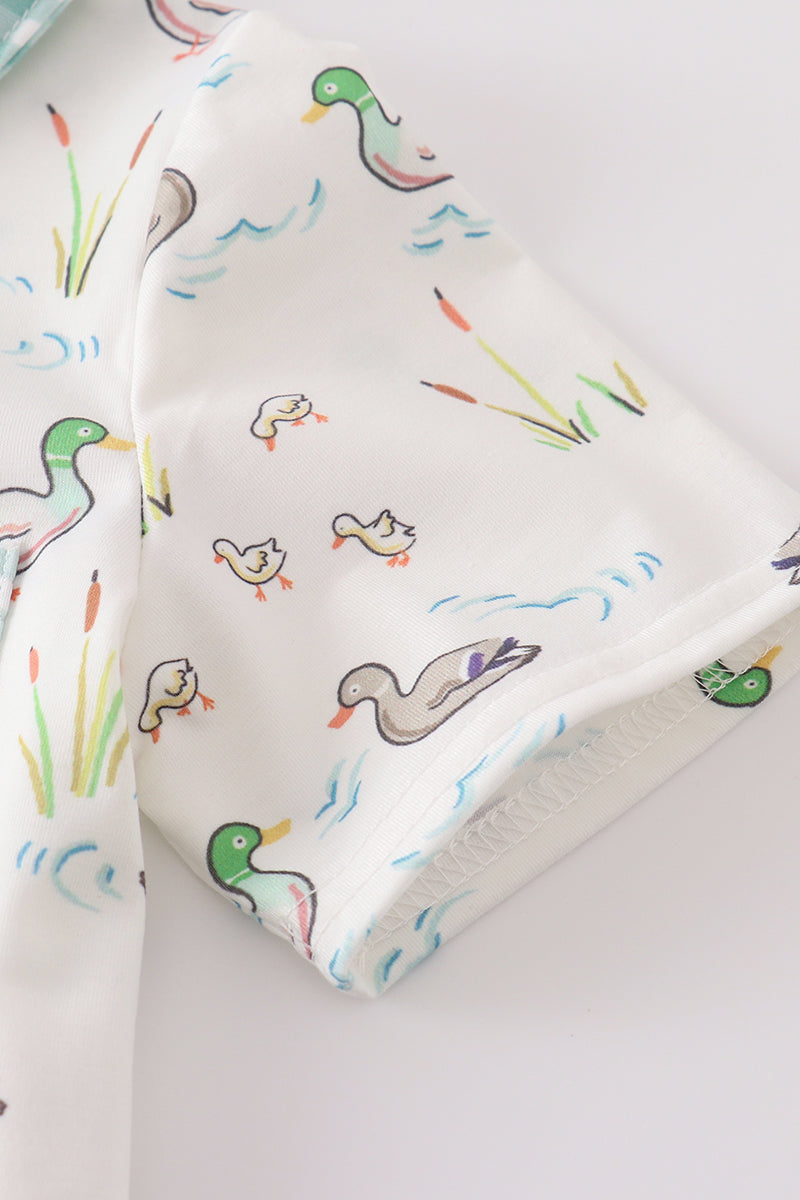 Sage duck boy shorts set