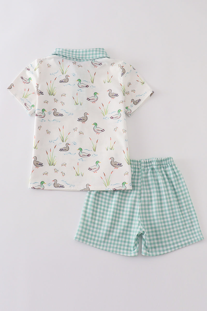 Sage duck boy shorts set