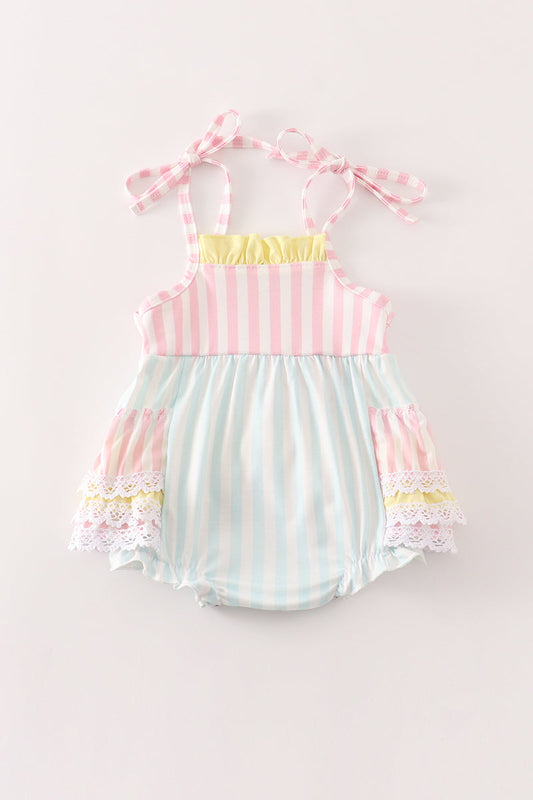 Multicolored stripe girl bubble