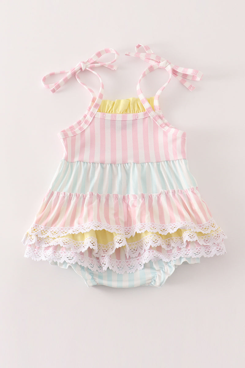 Multicolored stripe girl bubble