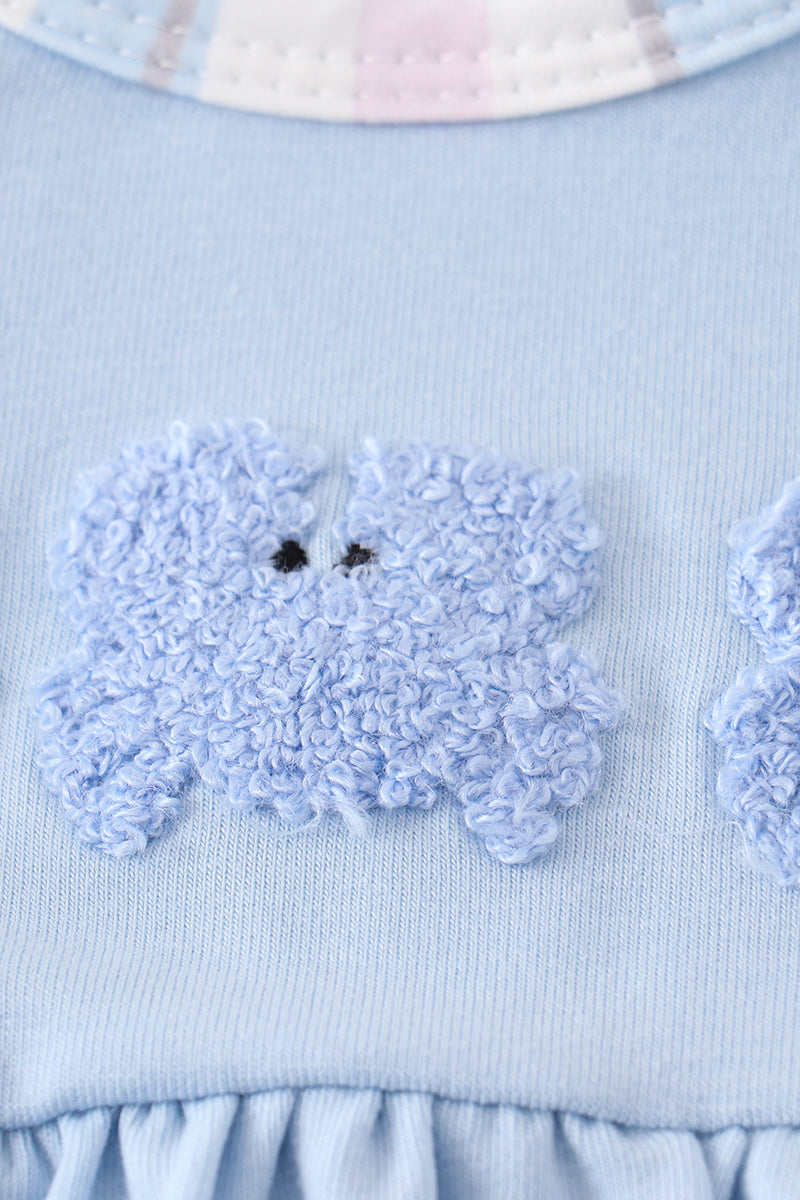 Crab french knot stripe baby girl set