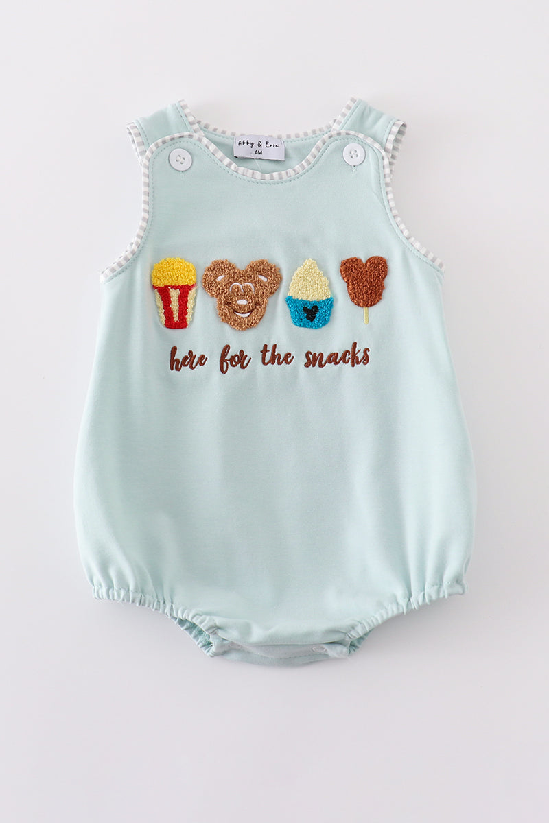 Blue popcorn cookies ice cream embroidery bubble