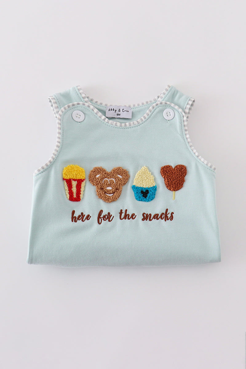 Blue popcorn cookies ice cream embroidery bubble