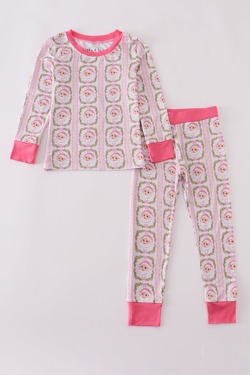 Pink santa claus pajamas pants set
