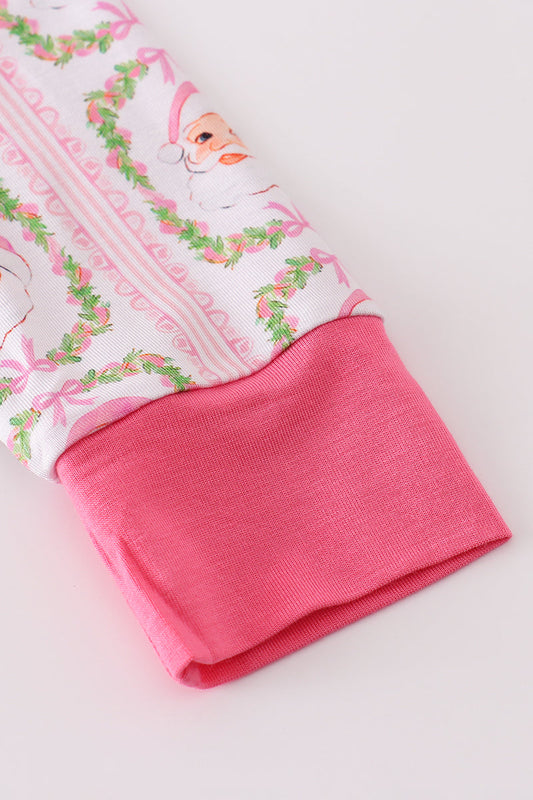 Pink santa claus pajamas pants set