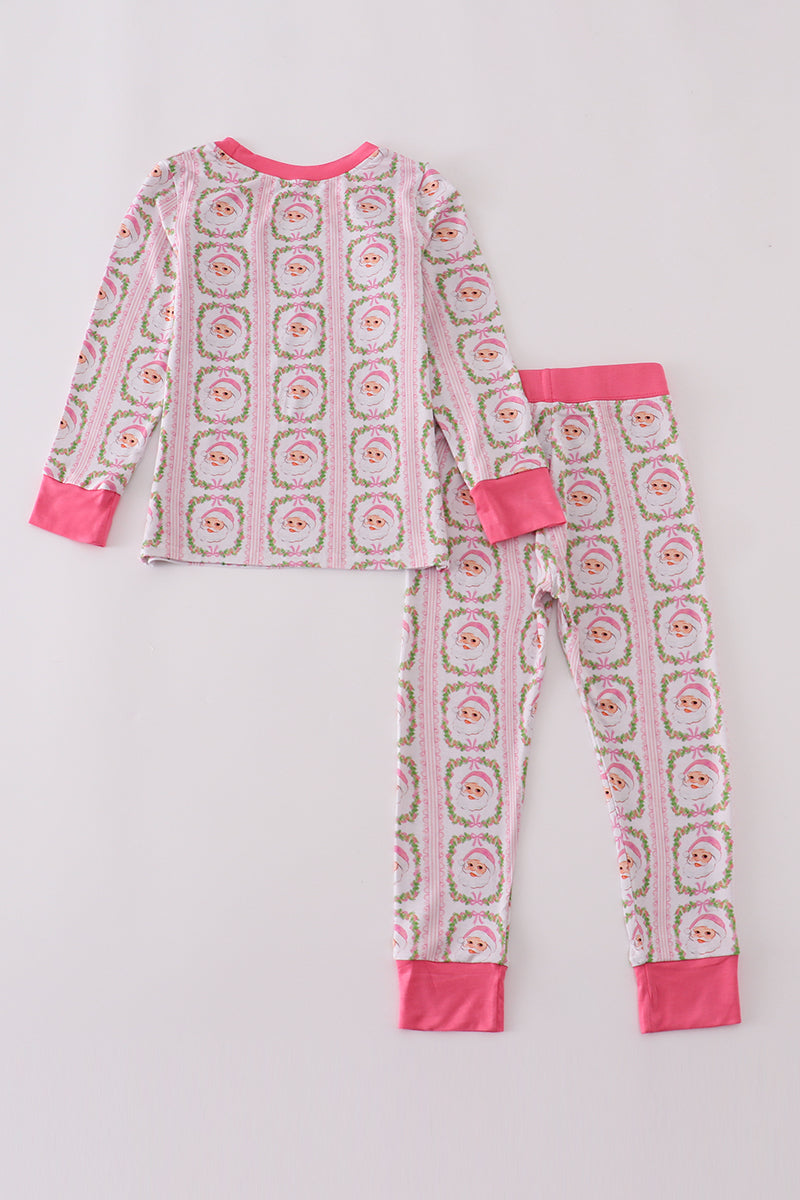 Pink santa claus pajamas pants set